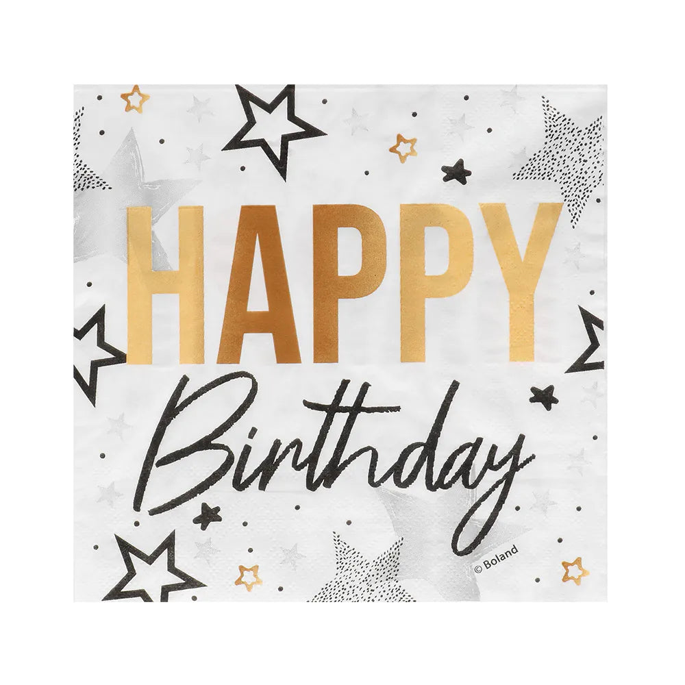 das-kost-mland-happy-birthday-servietten-gold-schwarz-20er-33cm image 3