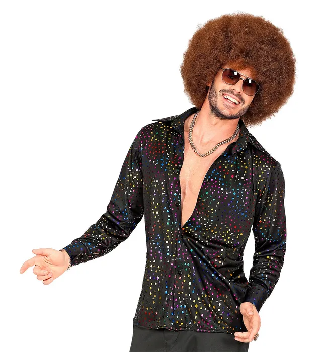 das-kost-mland-70er-disco-glitzer-hemd-herren-schwarz-mehrfarbig image 1