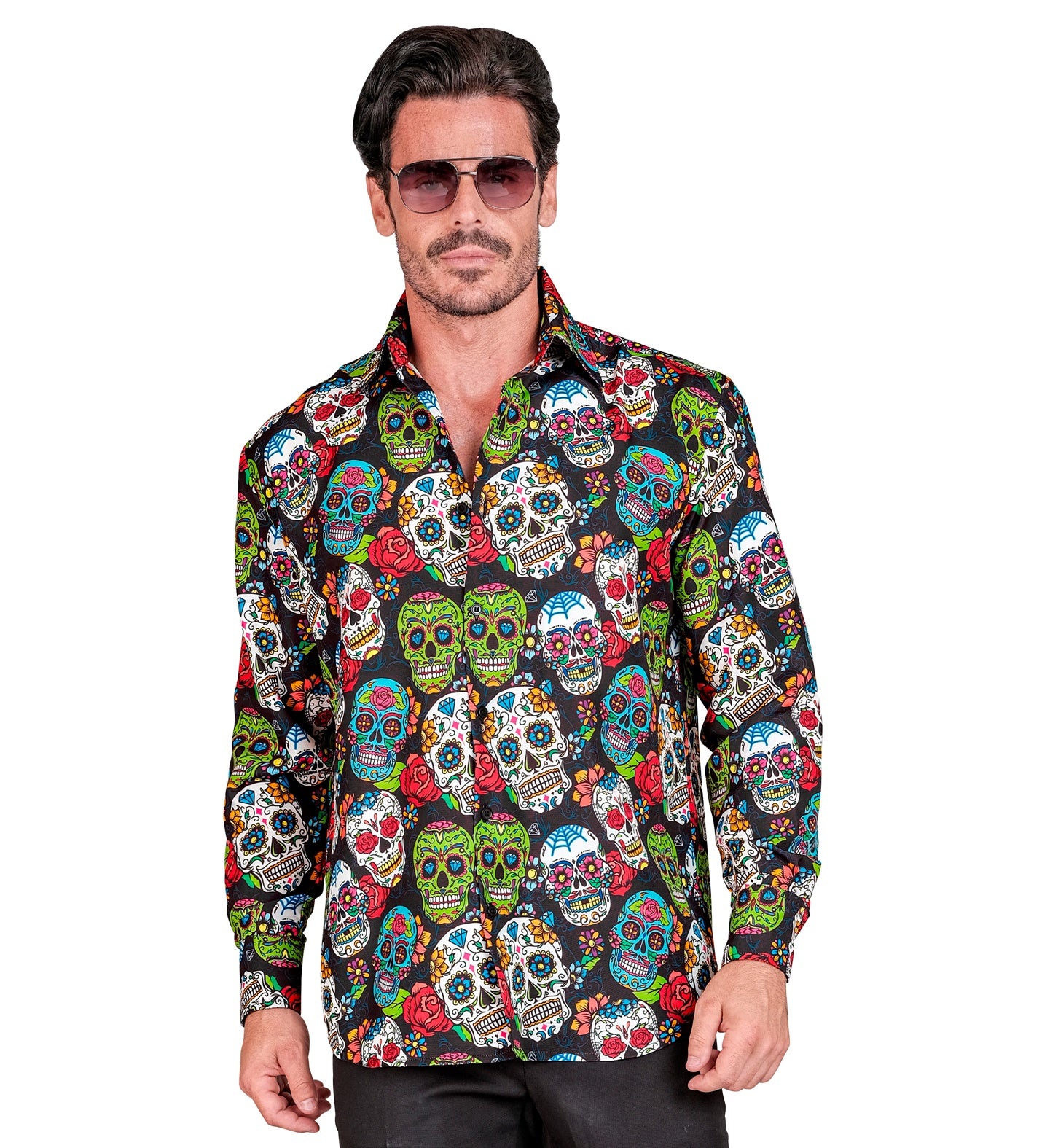 das-kost-mland-dia-de-los-muertos-halloween-hemd-herren-bunt image 2