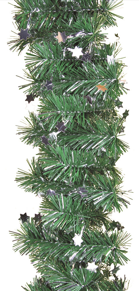 riffelmacher-tannengirlande-mit-sternen-270cm-weihnachtsgirlande-gr-n-silber image 2