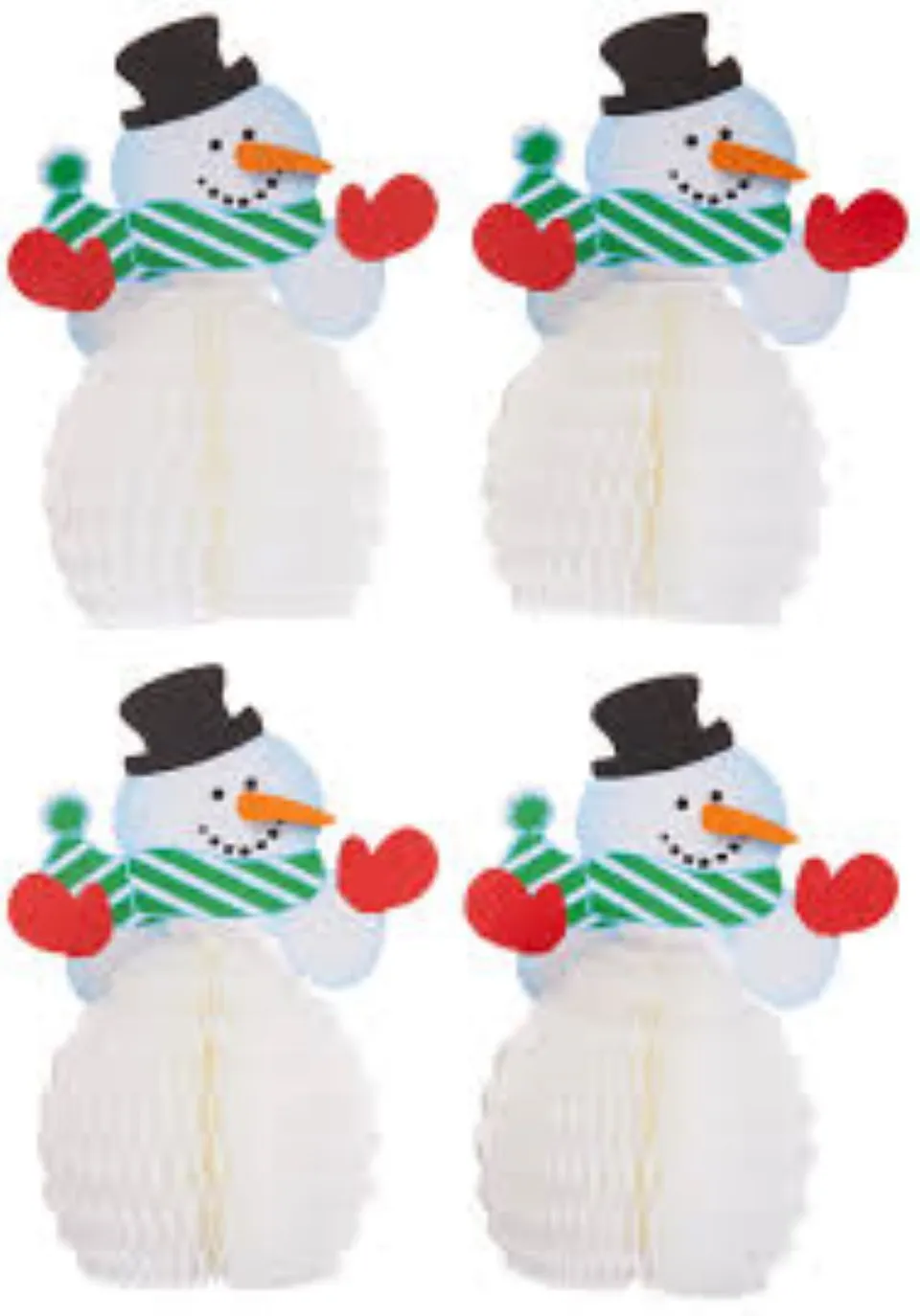 das-kost-mland-wabenball-schneemann-4stk-15cm image 1