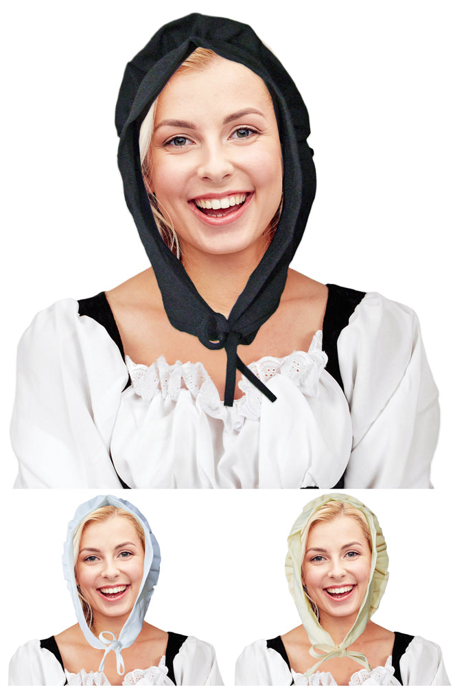 das-kost-mland-mittelalter-magd-haube-schwarz-marktfrau image 4