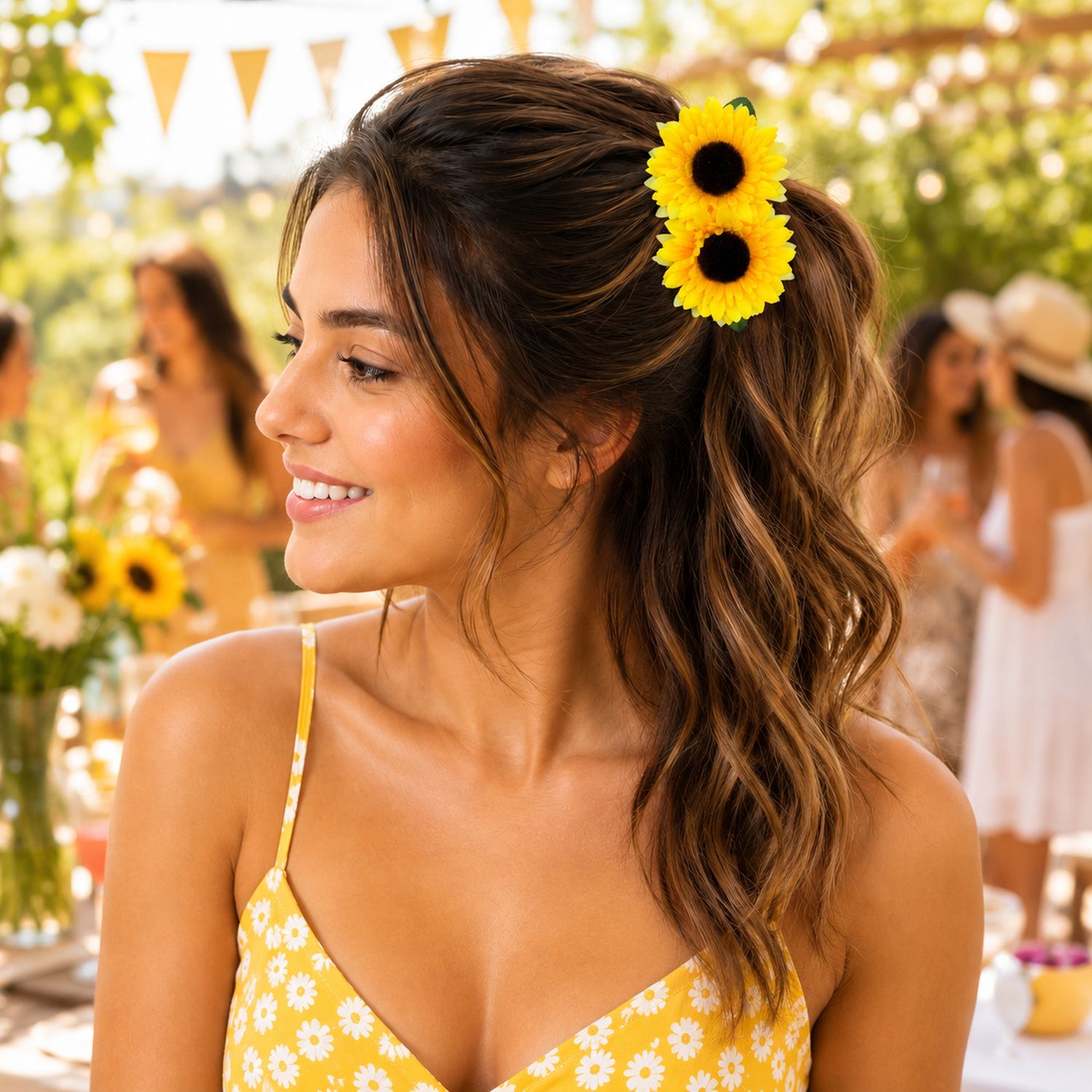 das-kost-mland-accessoires-sonnenblumen-haarspange-gelb-damen image 4