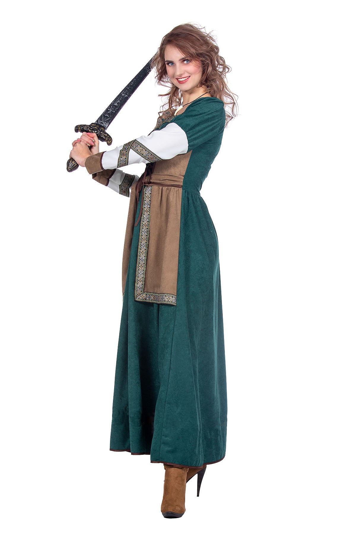 das-kost-mland-feyja-wikingerin-kriegerkleid-petrol-gr-44 image 2