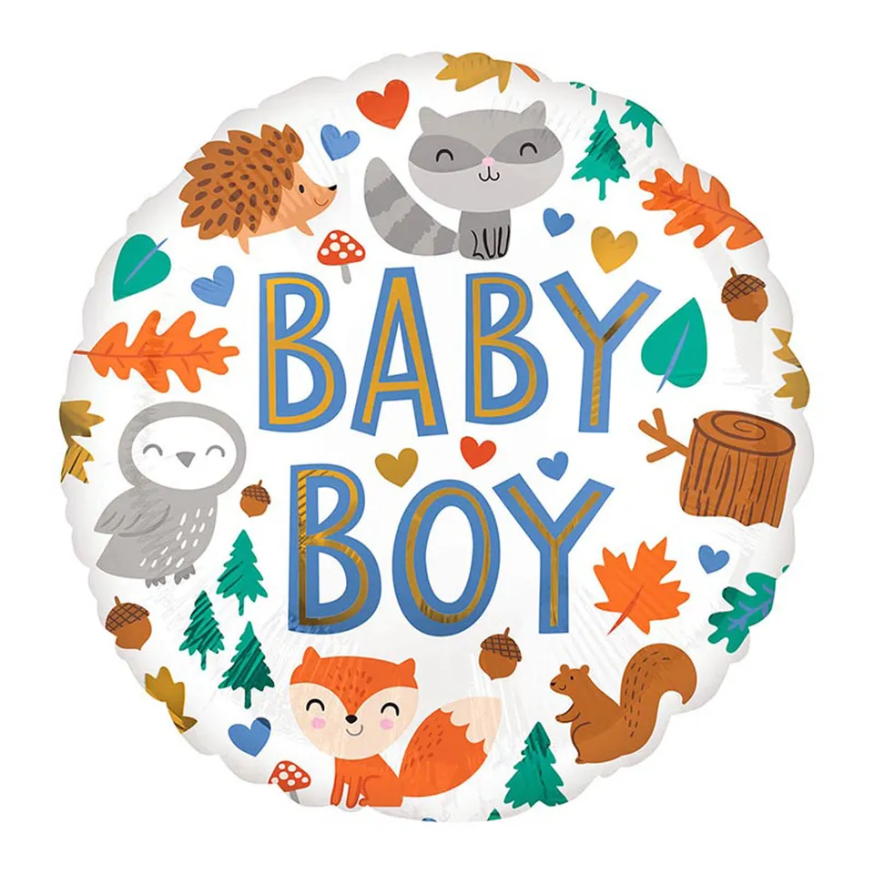 das-kost-mland-dekorationen-folienballon-baby-boy-waldtiere-43-cm image 1