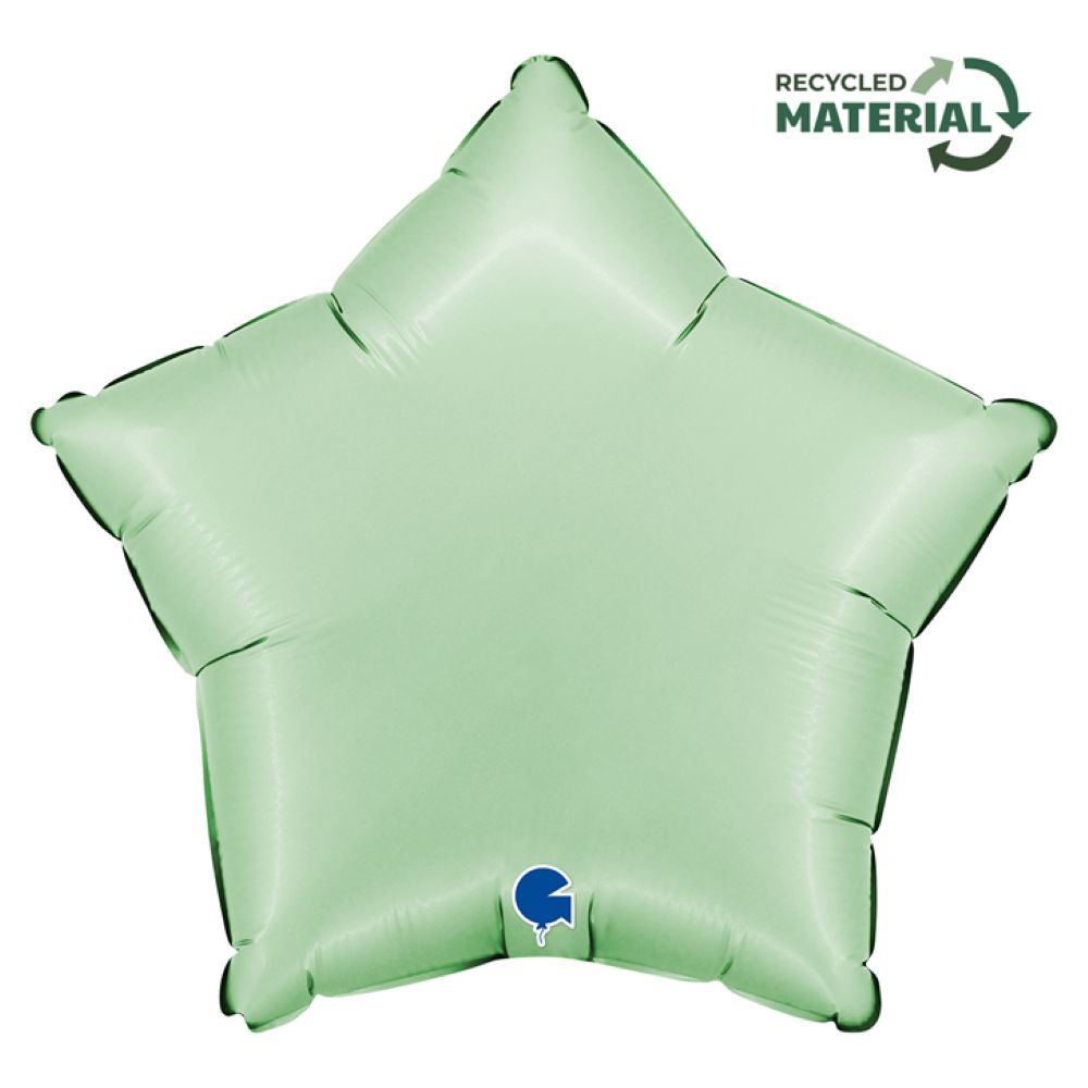 das-kost-mland-dekorationen-stern-folienballon-46cm-mint-satin image 1