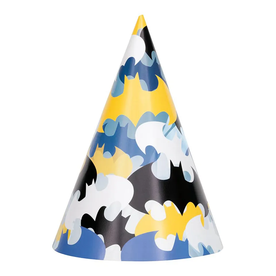 das-kost-mland-accessoires-batman-sign-partyhut-schwarz-8-st-ck image 1
