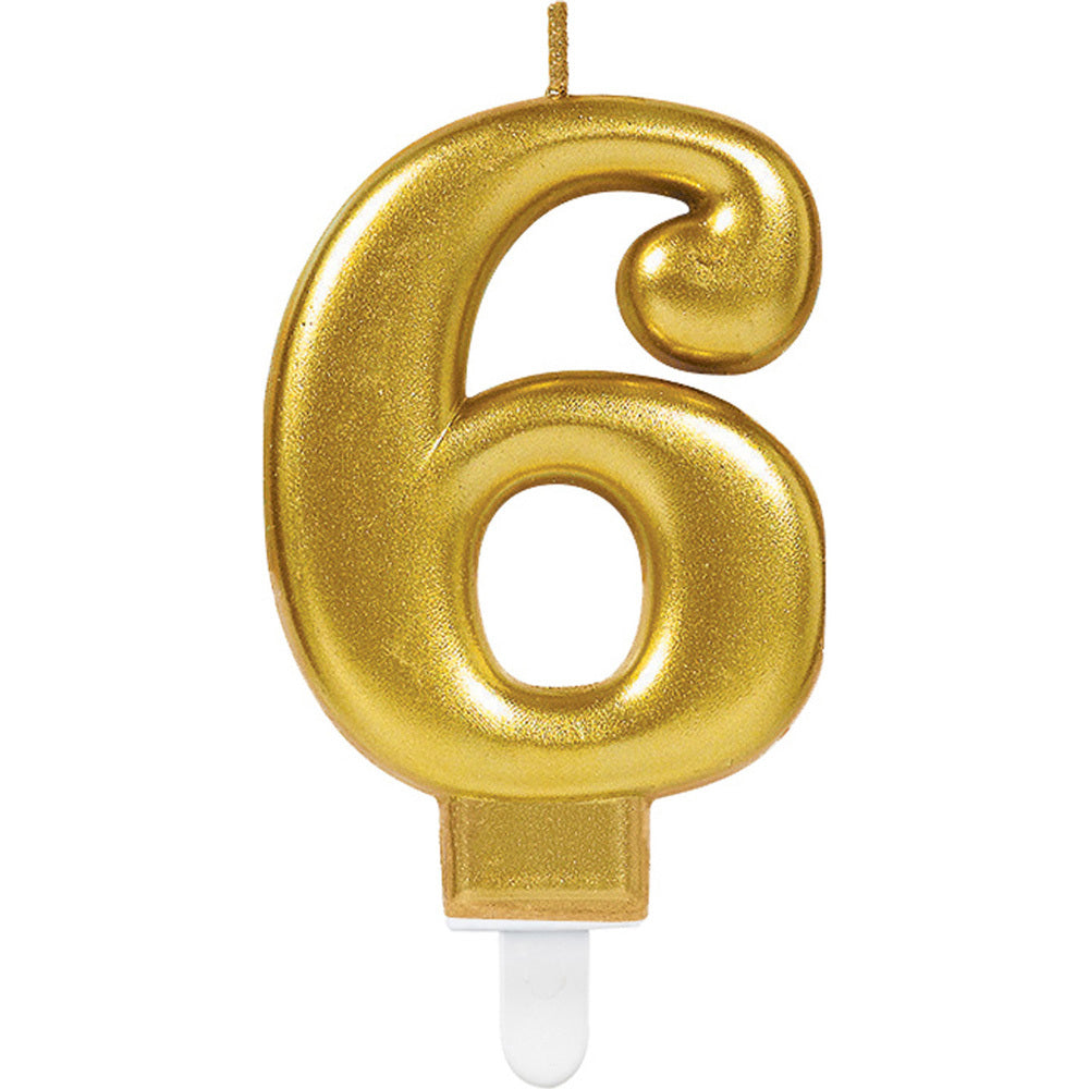das-kost-mland-zahlenkerze-6-sparkling-celebrations-gold-9-3cm image 1