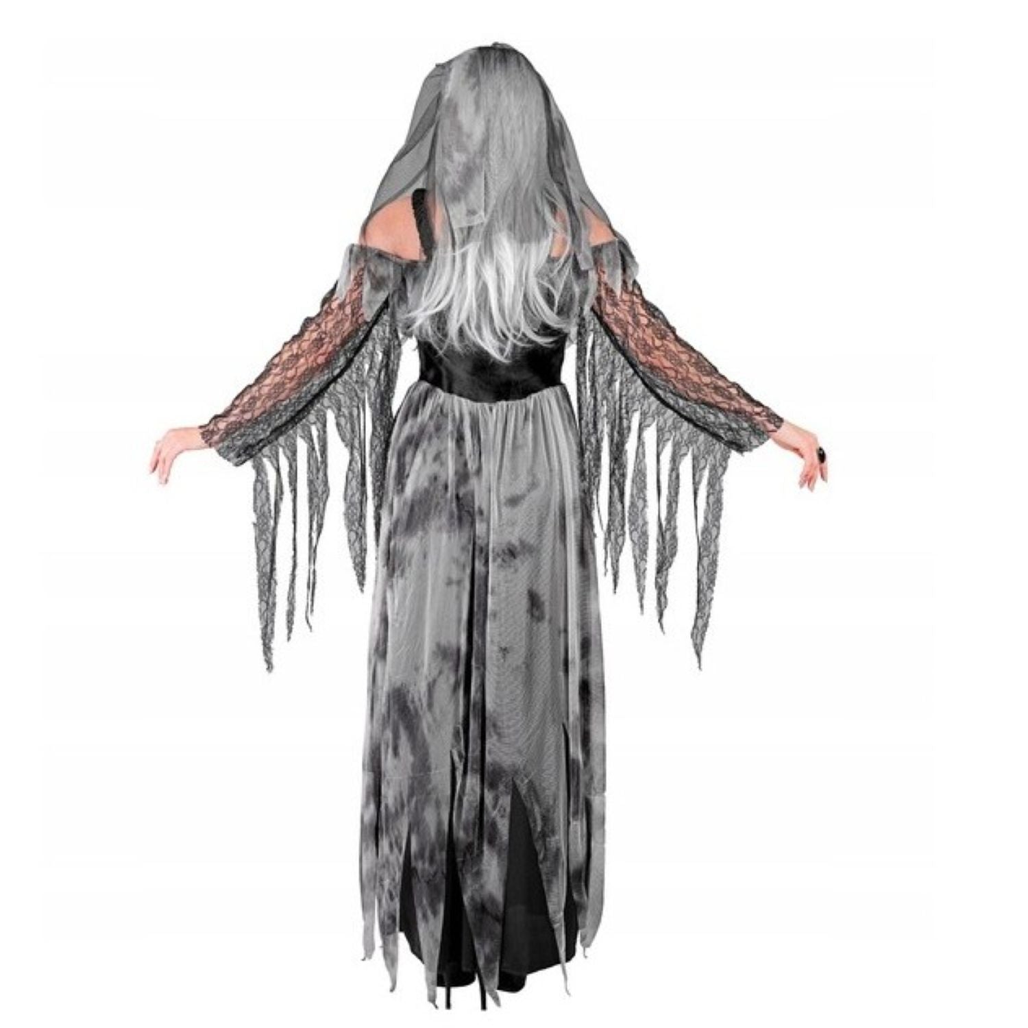 das-kost-mland-damen-geister-braut-kost-m-kleid-grau-schwarz-m image 4