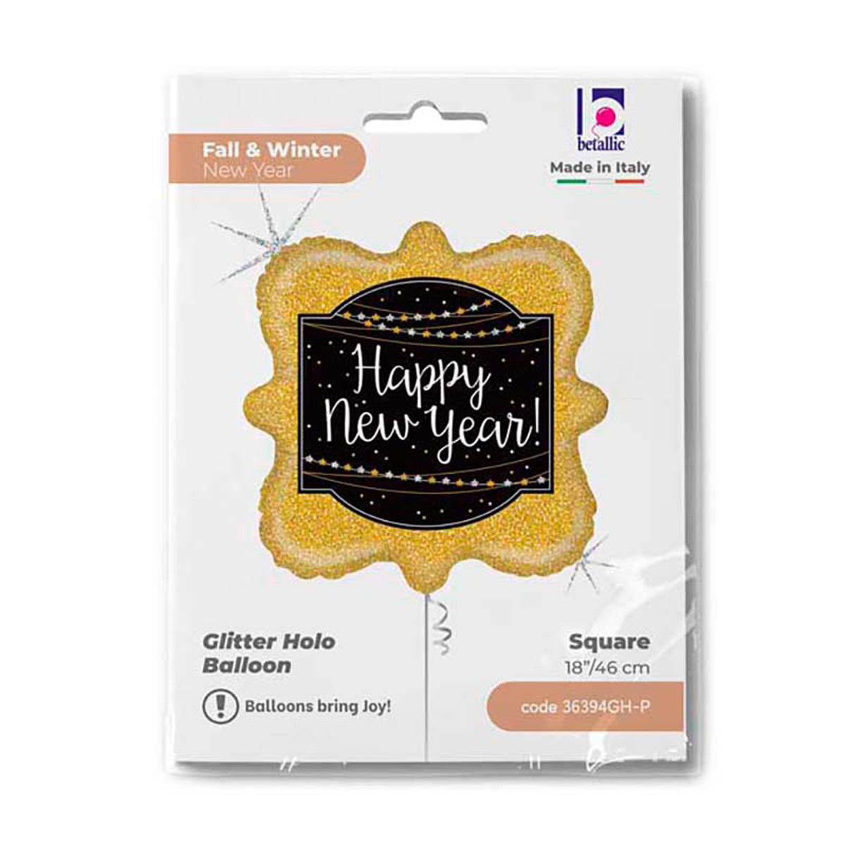 das-kost-mland-new-year-folienballon-holo-gold-schwarz-46cm image 2