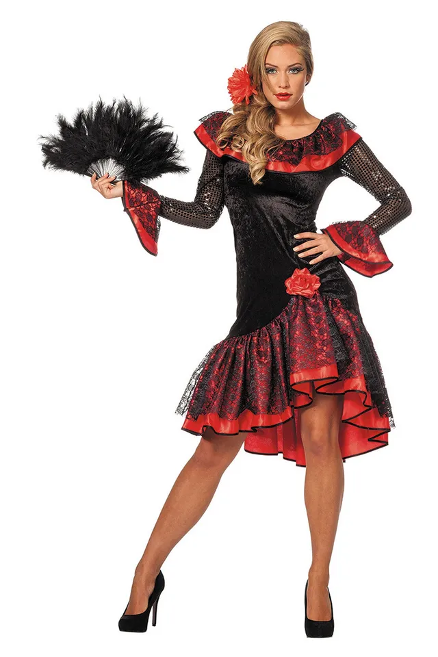 das-kost-mland-damen-spanierin-adelina-kleid-schwarz-rot-38 image 1