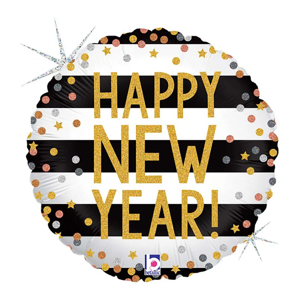 das-kost-mland-new-year-konfetti-folienballon-46cm-holo-glitter image 1