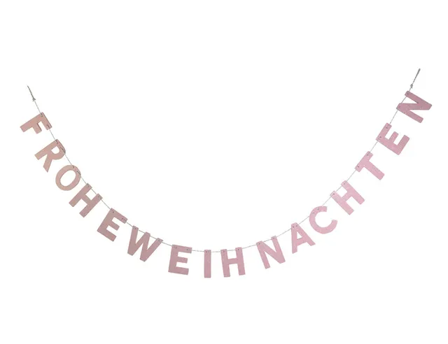 das-kost-mland-frohe-weihnachten-holz-girlande-190cm-rosa image 1