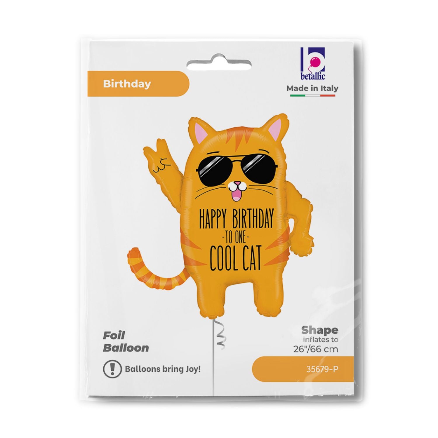 das-kost-mland-cool-cat-folienballon-katze-66-cm-happy-birthday image 2