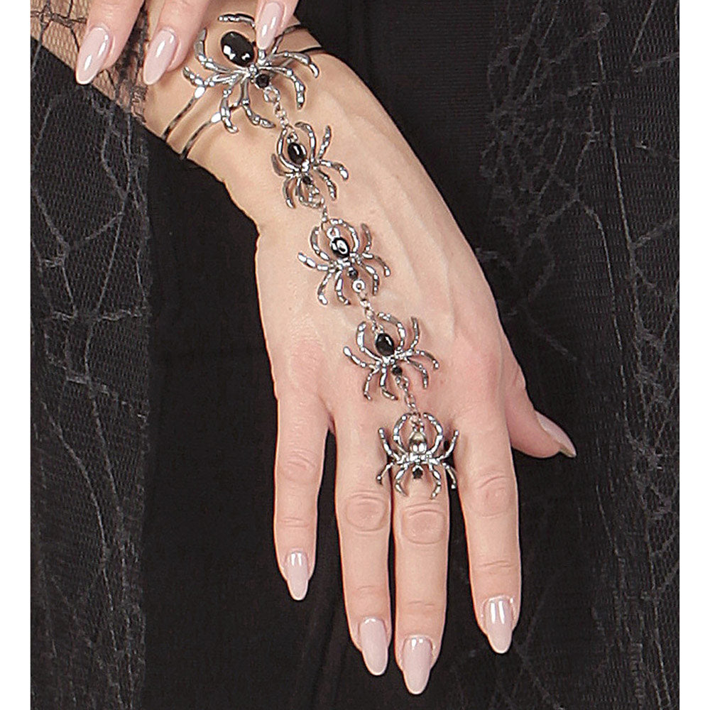 das-kost-mland-accessoires-armband-spinnenring-silber-schwarz image 3