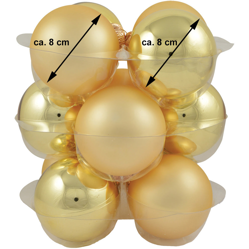 riffelmacher-26270-weihnachtskugeln-14-stk-8cm-gold-glas image 4