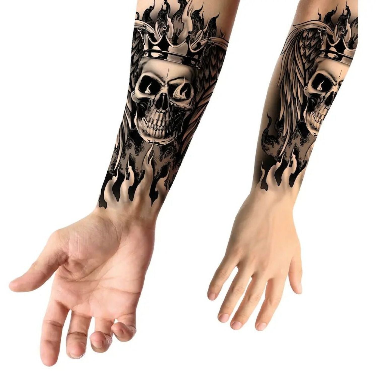 das-kost-mland-totenkopf-halloween-tattoo-14x30-cm-wasserfest image 2