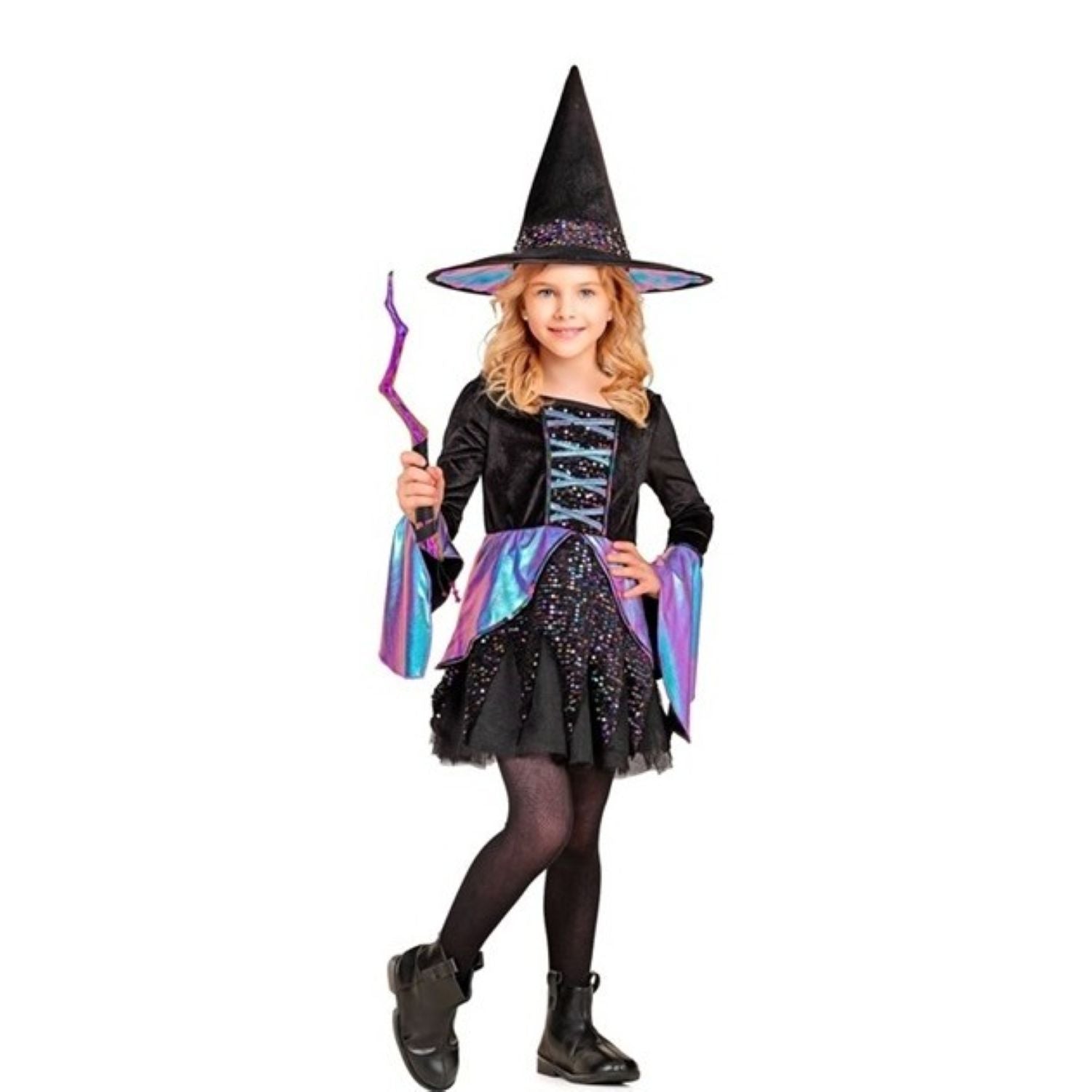 das-kost-mland-m-dchen-hexe-kost-m-kleid-hut-116 image 2
