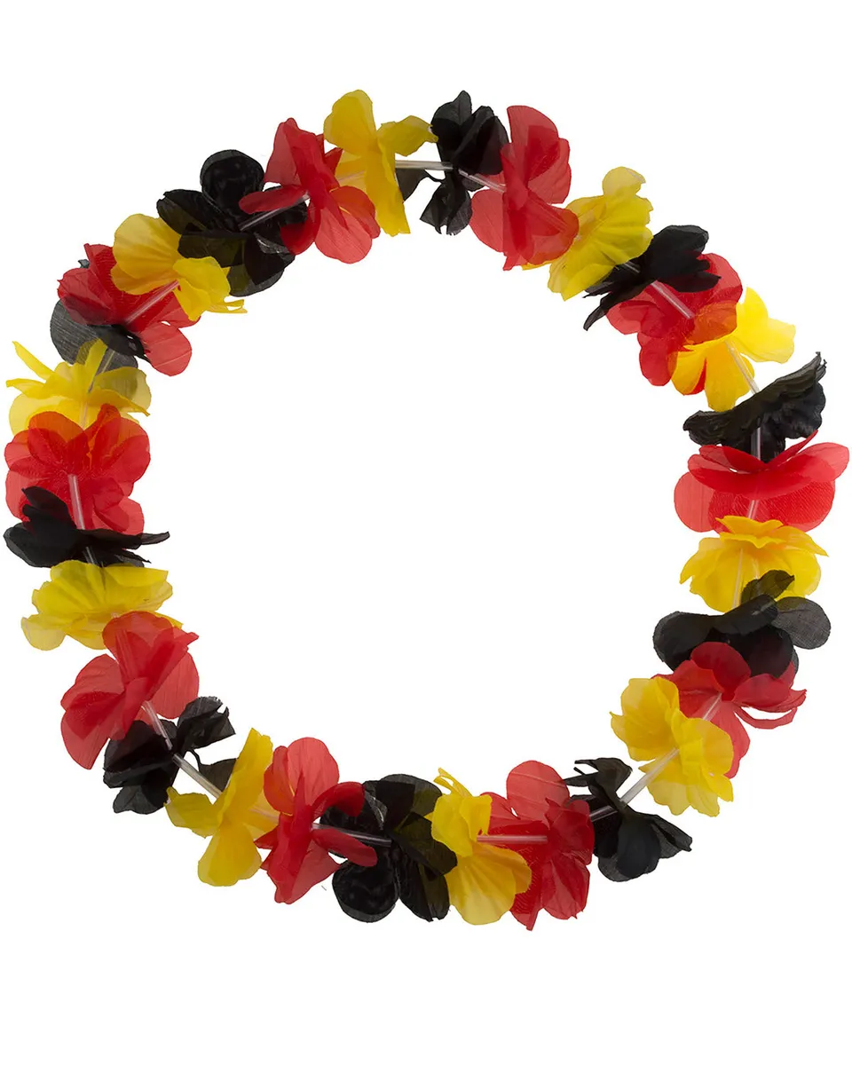 das-kost-mland-accessoires-lei-blumenkette-schwarz-rot-gelb-fan image 1