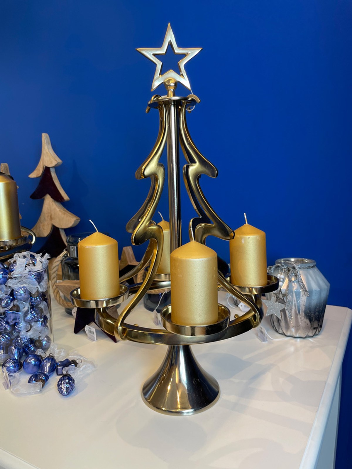 riffelmacher-kerzenst-nder-weihnachtsbaum-adventskerzenhalter-gold-56cm image 6
