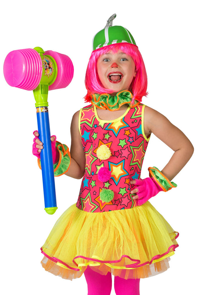das-kost-mland-m-dchen-miley-clown-kost-m-116-neonbunt image 2