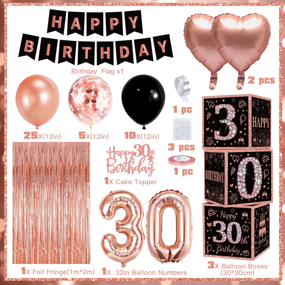 heitoyi-party-supplies-deko-30-geburtstag-rosegold-set image 2