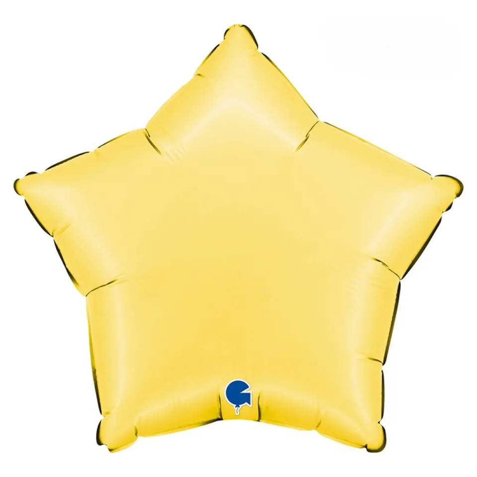 das-kost-mland-stern-folienballon-46cm-satin-banana-yellow image 1