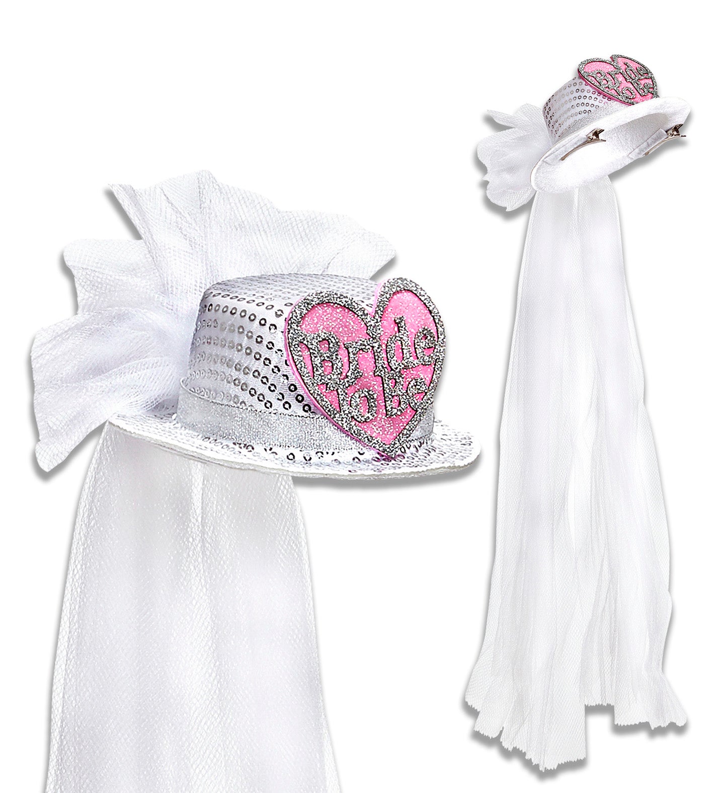 das-kost-mland-mini-hut-braut-wei-rosa-bride-to-be-schleier image 2