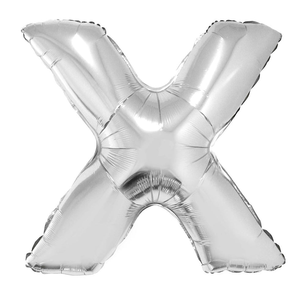 das-kost-mland-dekorationen-xxl-folienballon-100cm-buchstabe-x-silber image 1