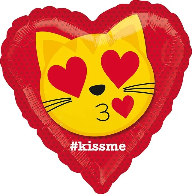das-kost-mland-herz-folienballon-emoticon-love-cat-43-cm image 1