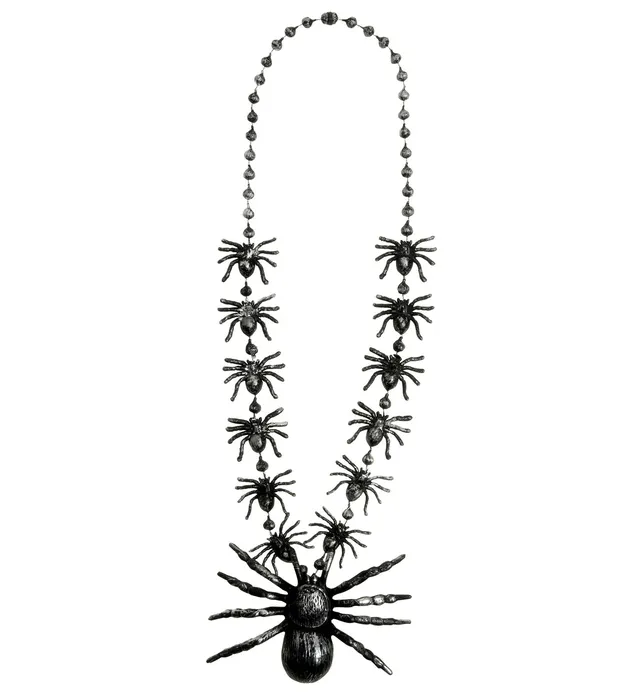 das-kost-mland-schwarze-spinnen-halskette-40cm-halloween image 1