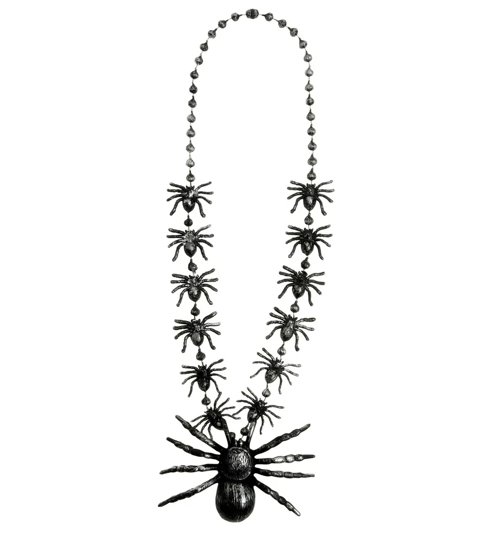 das-kost-mland-schwarze-spinnen-halskette-40cm-halloween image 1