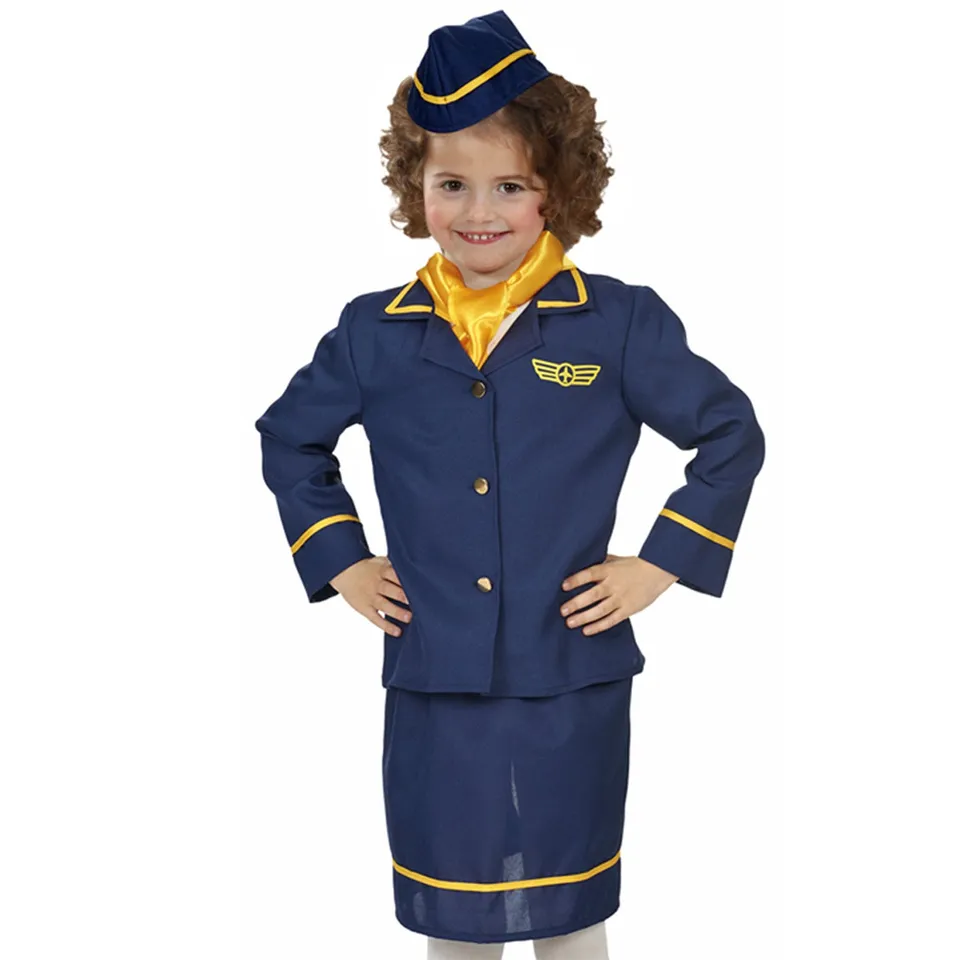 das-kost-mland-stewardess-kost-m-m-dchen-4-tlg-blau image 1