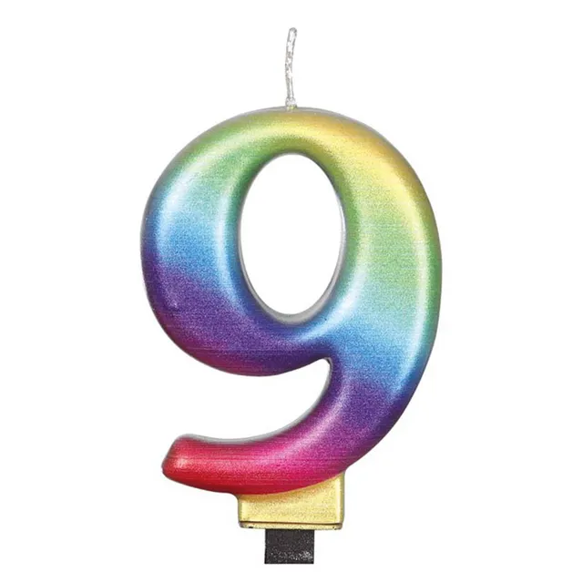 das-kost-mland-zahlenkerze-9-regenbogen-geburtstagskerze image 1