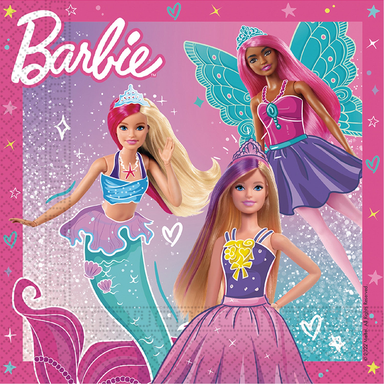 das-kost-mland-dekorationen-barbie-fantasy-servietten-33cm-20-st-ck image 2