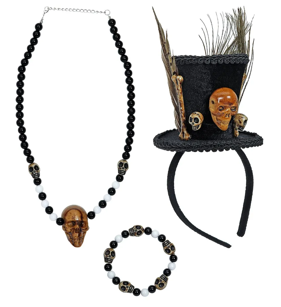 das-kost-mland-accessoires-voodoo-priester-set-3-tlg-hut image 1