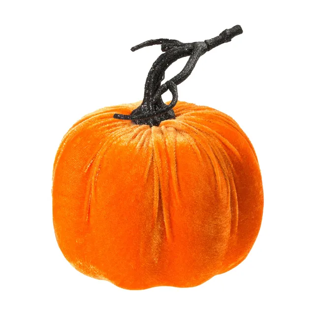 das-kost-mland-dekorationen-velours-k-rbis-orange-17cm image 1