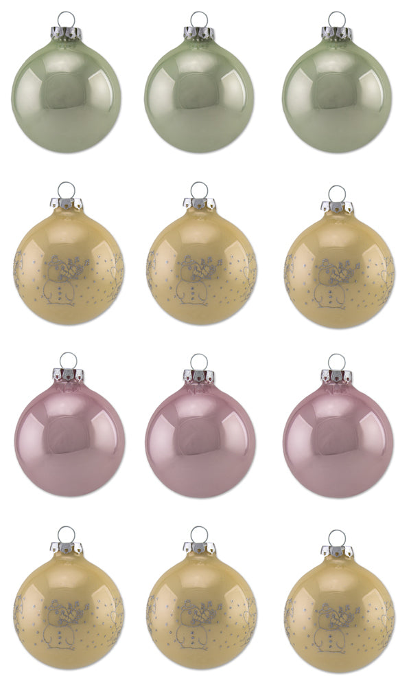 th-ringer-glasdesign-weihnachtskugel-set-8cm-pastell-glitzer-12-tlg image 1