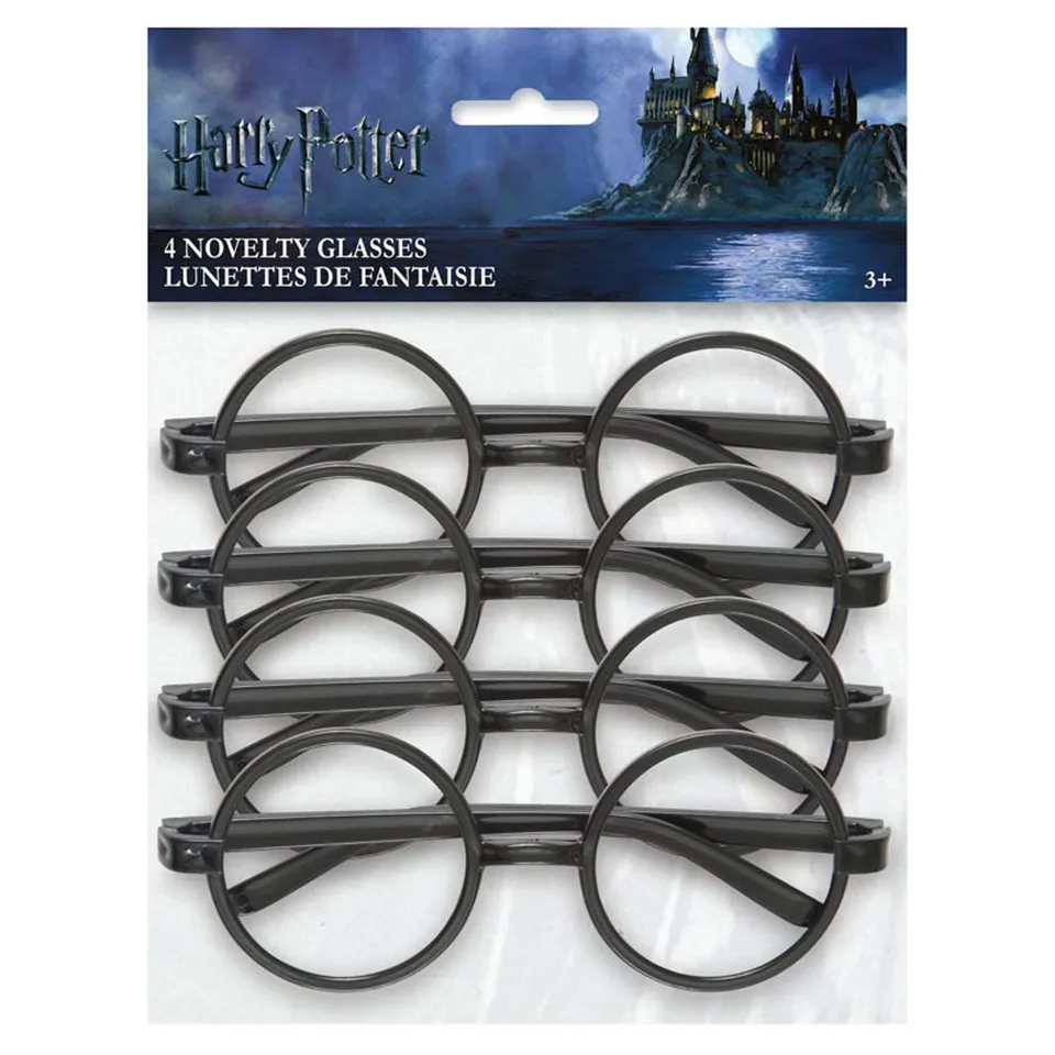 harry-potter-brillen-party-set-4-st-ck-rund-schwarz-kunststoff image 1
