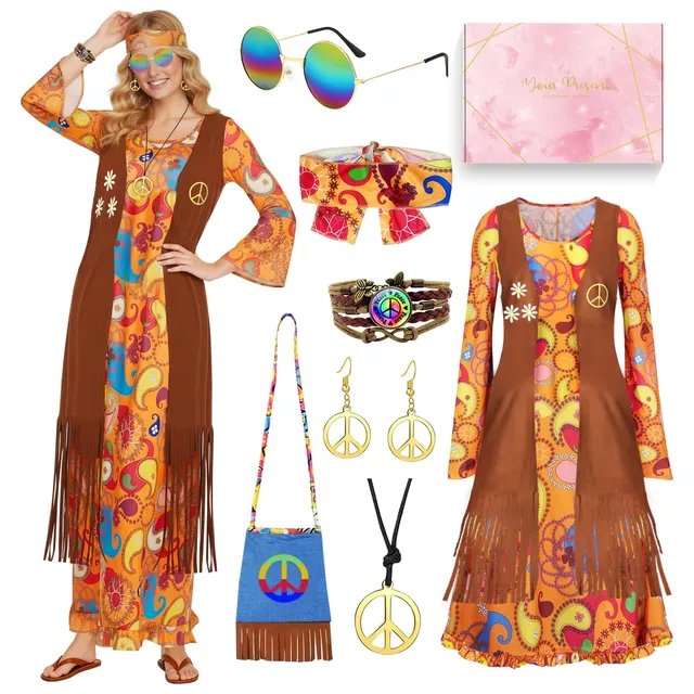heitoyi-costumes-hippie-kost-m-damen-orange-gr-e-xl image 1