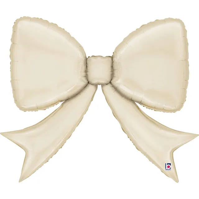 das-kost-mland-shape-folienballon-schleife-beige-90cm image 1