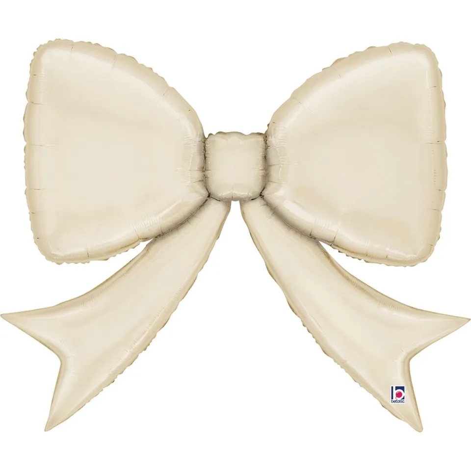 das-kost-mland-shape-folienballon-schleife-beige-90cm image 1