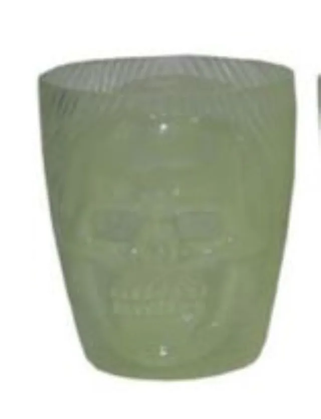 das-kost-mland-dekorationen-glow-becher-totenkopf-gr-n-9cm image 1