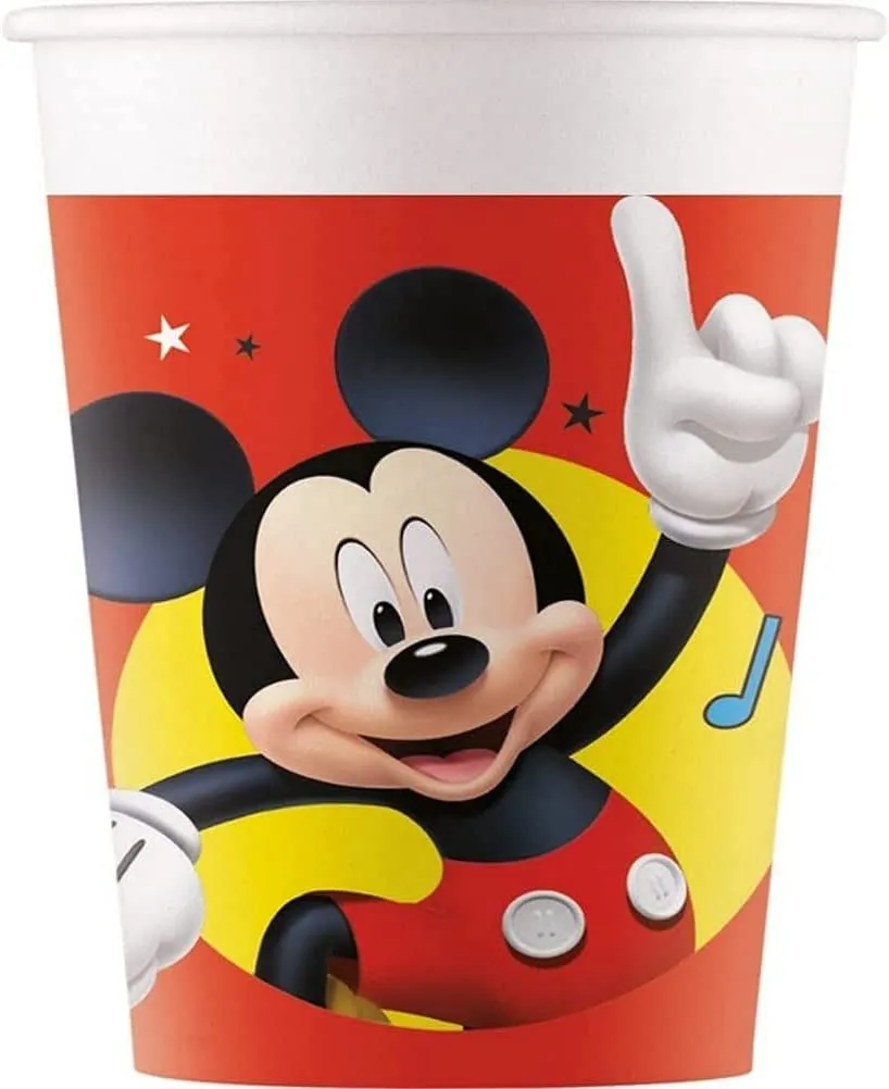 das-kost-mland-dekorationen-pappbecher-mickey-noten-200ml-8stk image 1