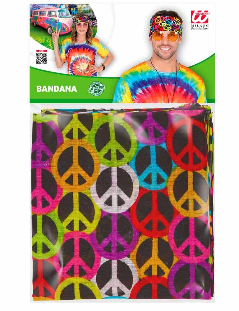 das-kost-mland-accessoires-peace-bandana-halstuch-55x55-schwarz-bunt image 3