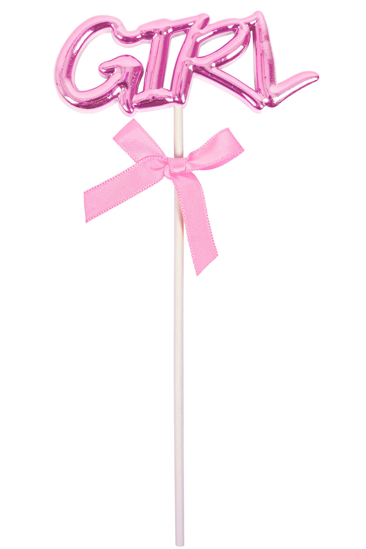 girl-cake-topper-kuchendekoration-17-5-cm-rosa-metallic image 1