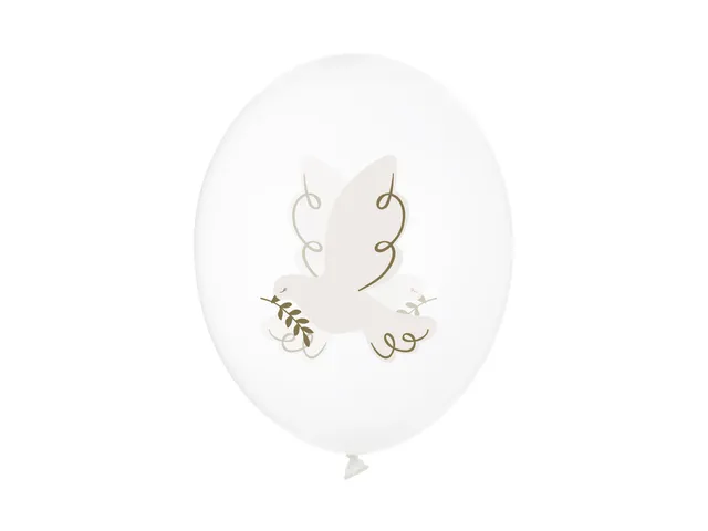 das-kost-mland-taube-luftballon-30cm-crystal-clear-6-stk image 1