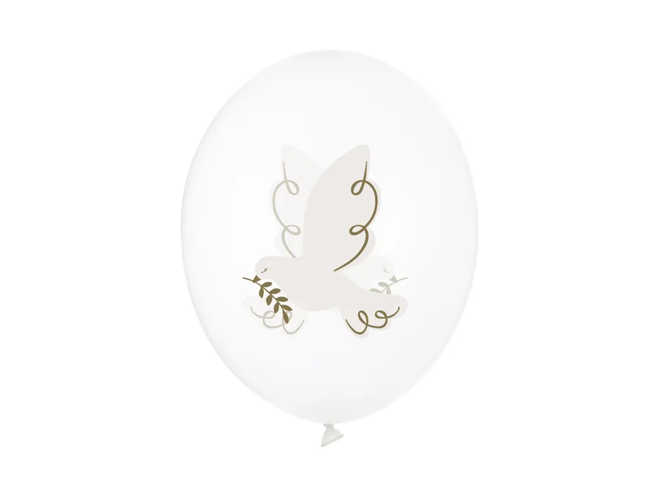 das-kost-mland-taube-luftballon-30cm-crystal-clear-6-stk image 1