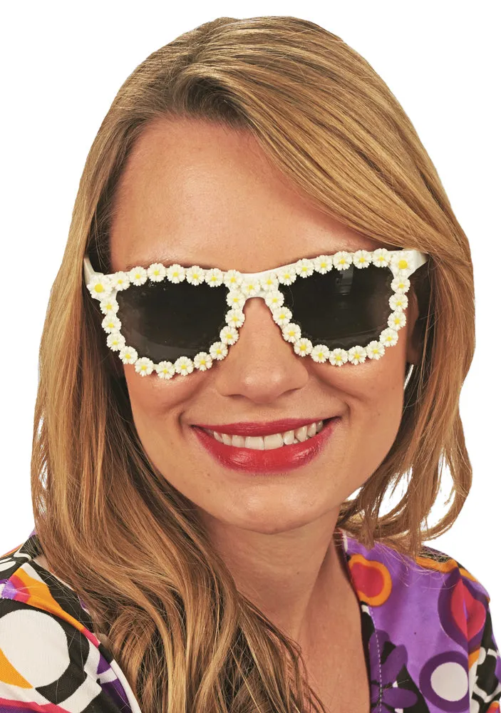 das-kost-mland-accessoires-brille-hippie-daisy-wei-blumen image 1