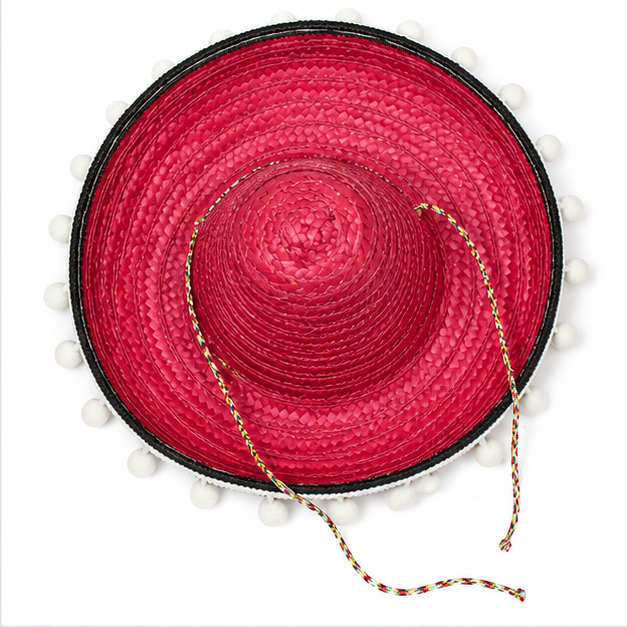 das-kost-mland-accessoires-kinder-sombrero-rot-25-cm-mit-troddeln image 3